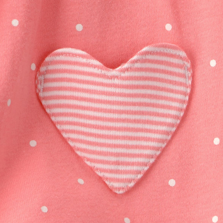 Romper corto coral con detalles de corazones