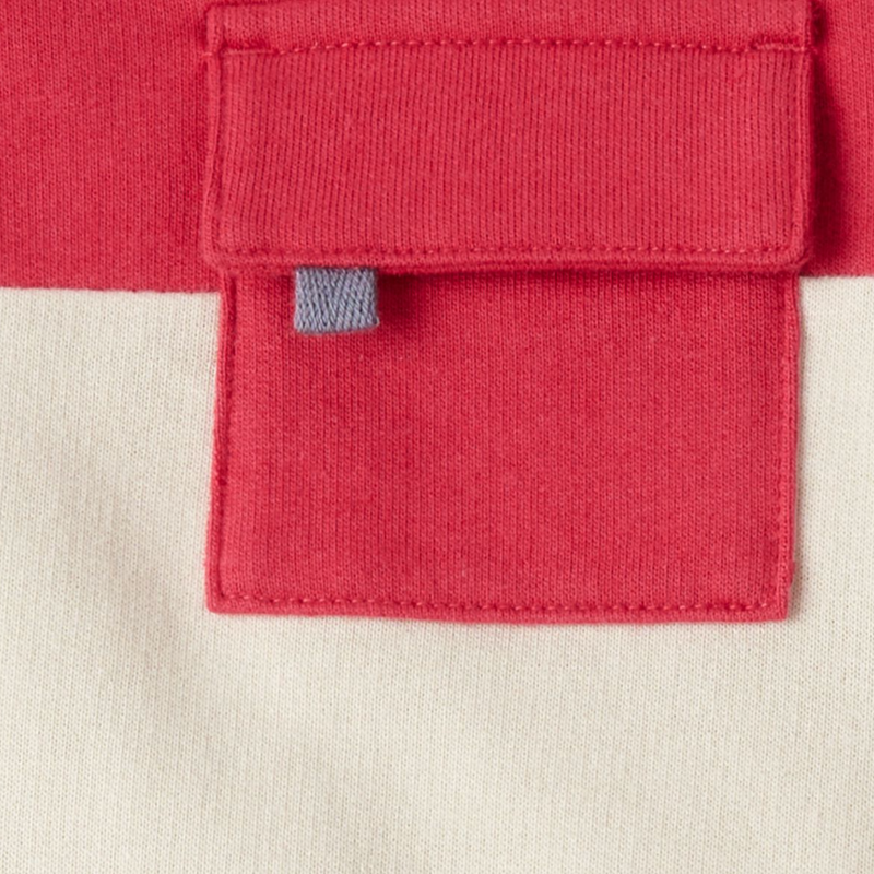 Conjunto 3 piezas rojo con suéter, body de avioncitos y jogger