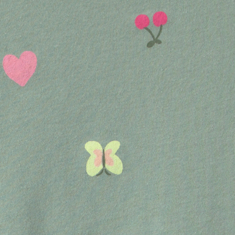 Vestido verde con mariposas para niña