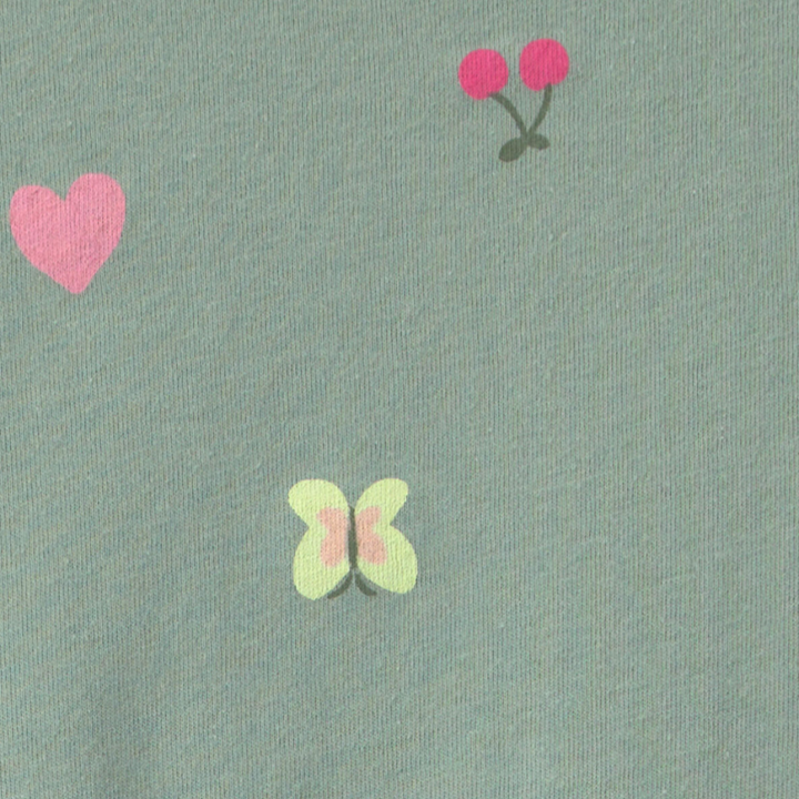 Vestido verde con mariposas para niña