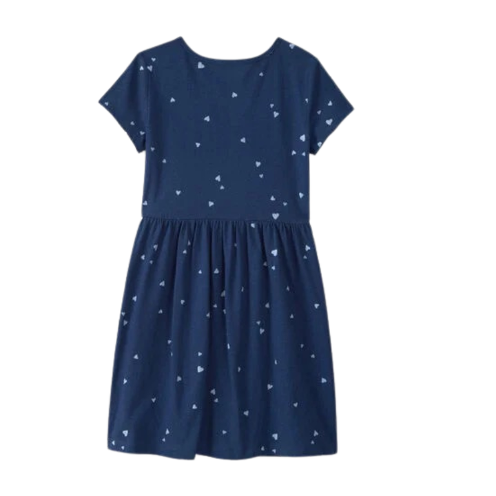 Vestido manga corta estampado corazones