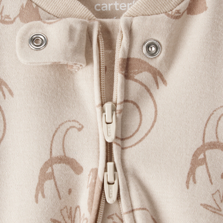 Pijama enteriza de algodón con estampado de mamuts para bebé