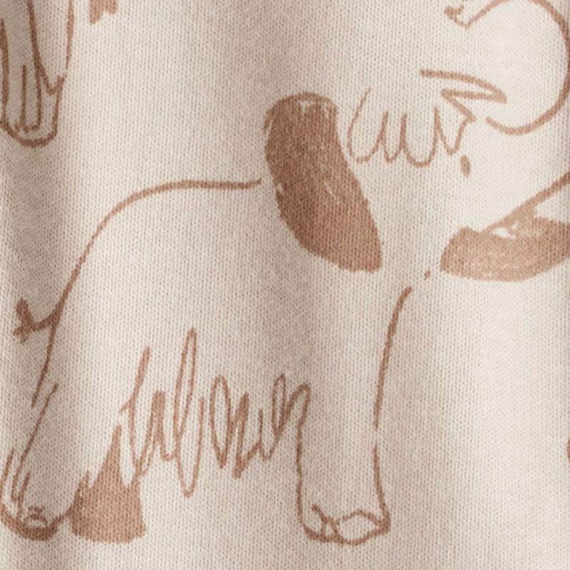 Pijama enteriza de algodón con estampado de mamuts para bebé