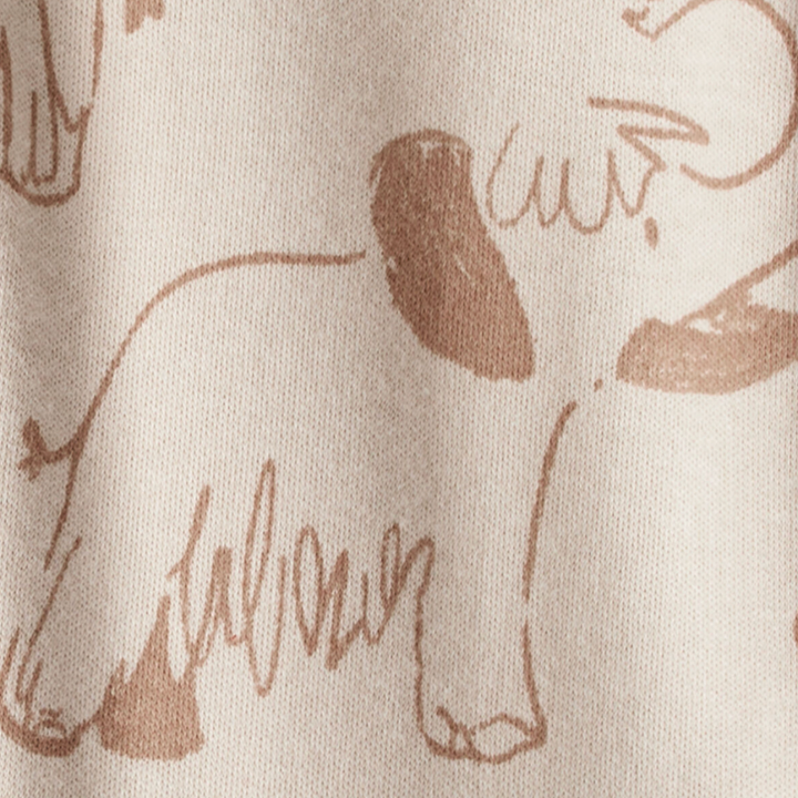 Pijama enteriza de algodón con estampado de mamuts para bebé