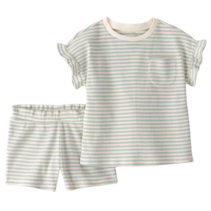 Conjunto de blusa y short de algodón orgánico para niña
