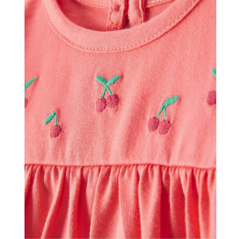 Conjunto de 2 piezas pantalón y mameluco con detalle de florcitas y vuelitos