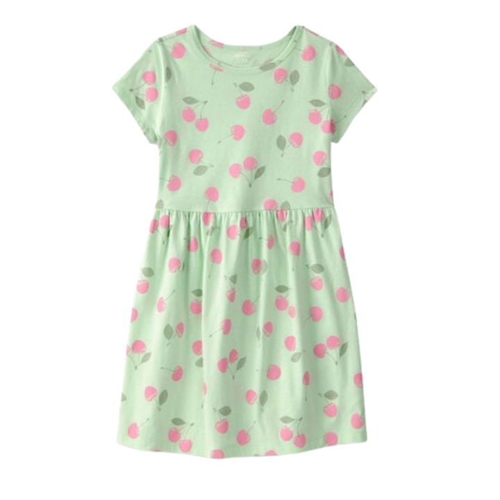 Vestido manga corta estampado cerezas