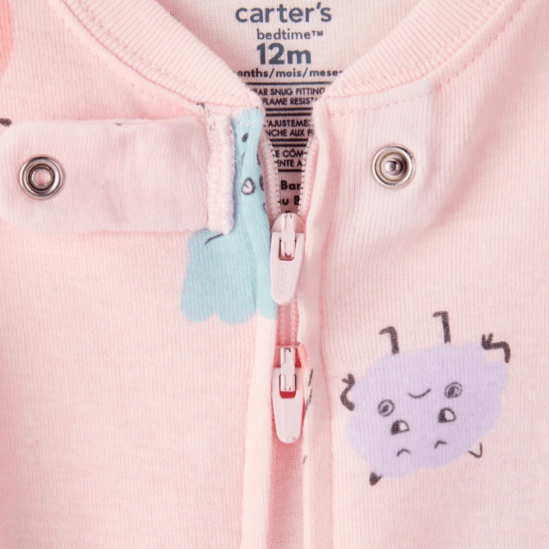 Pijama enteriza de algodón con estampado de monstruitos para bebé