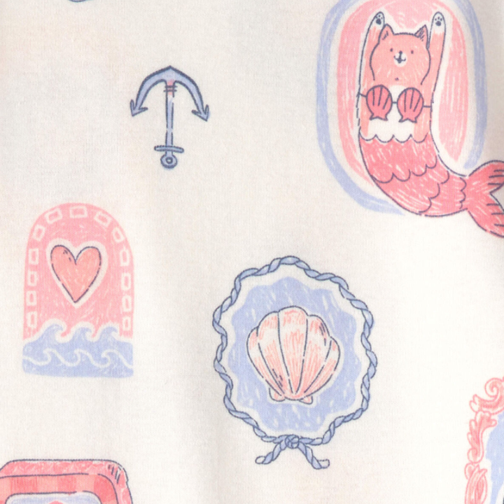 Set de 4 piezas de pijamas de sirenita para niña
