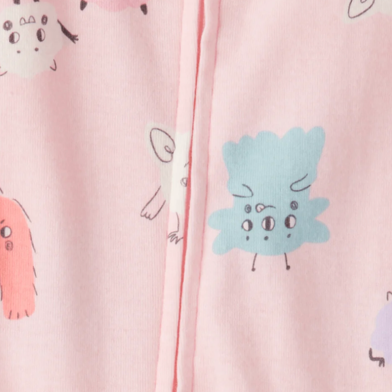 Pijama enteriza de algodón con estampado de monstruitos para bebé
