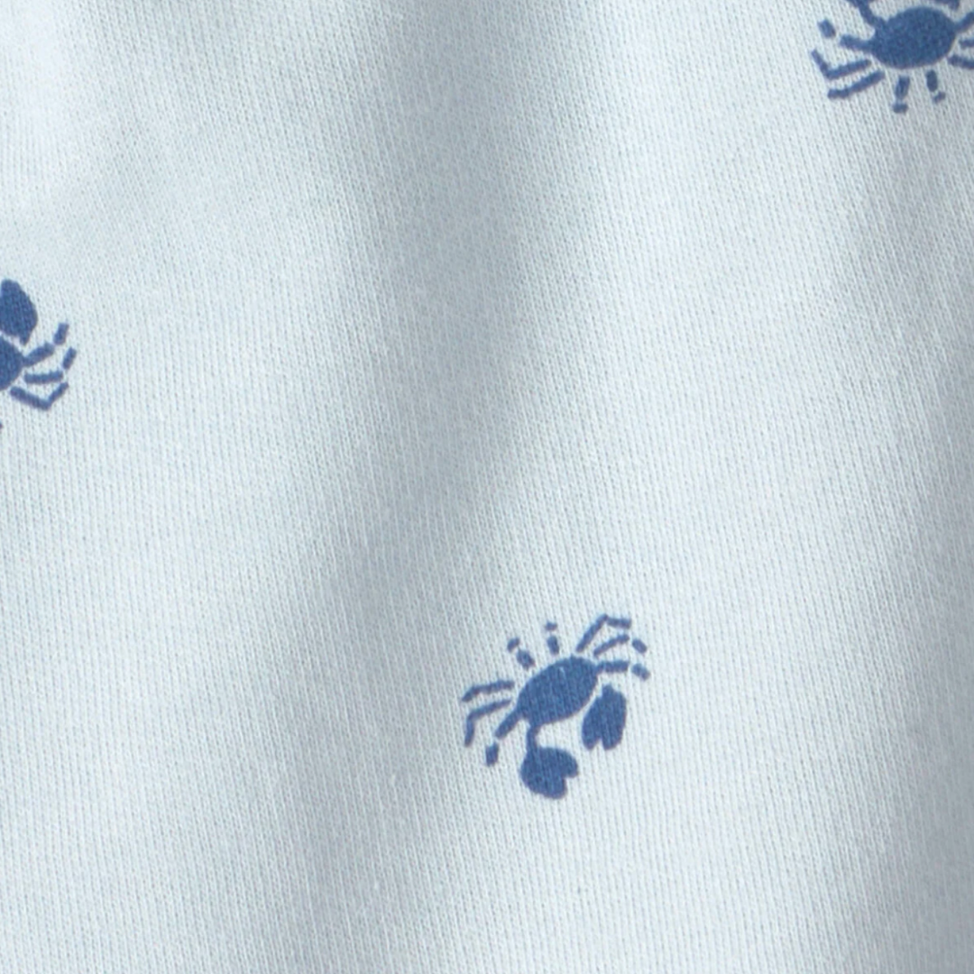 Conjunto 2 piezas cangrejito concamiseta y short azul suave