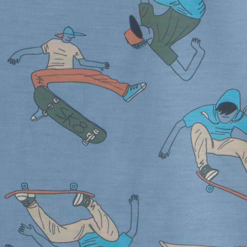 Pijama de 2 piezas de patinetas para niño