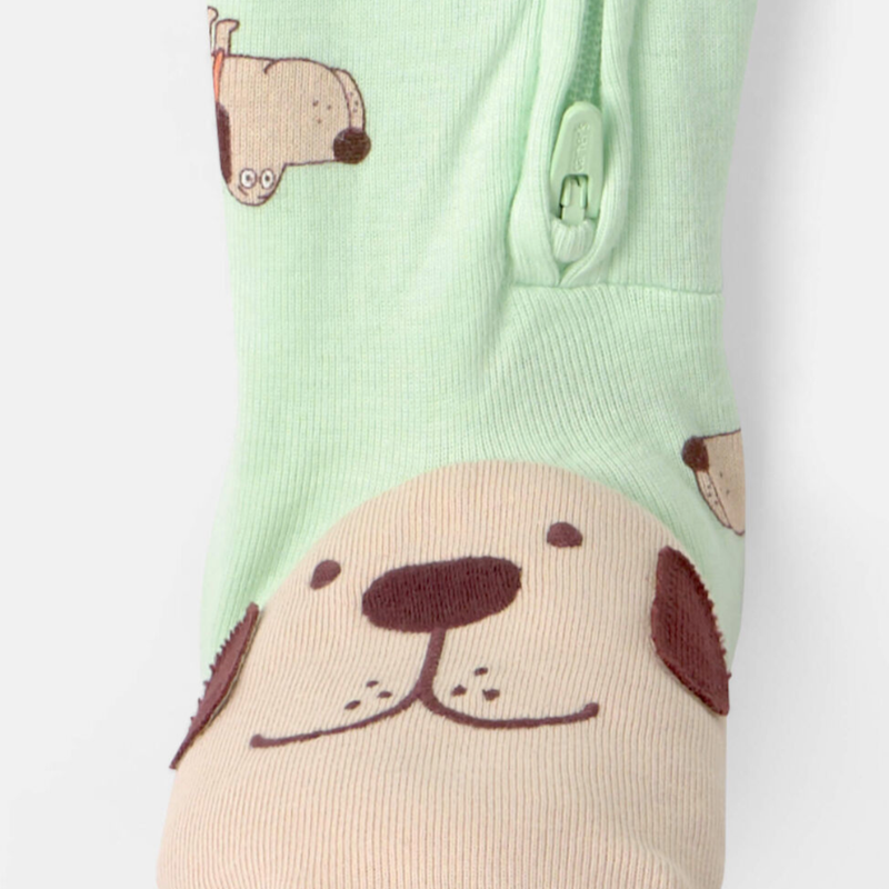 Pijama enteriza perritos verde menta para bebé 🐶💚