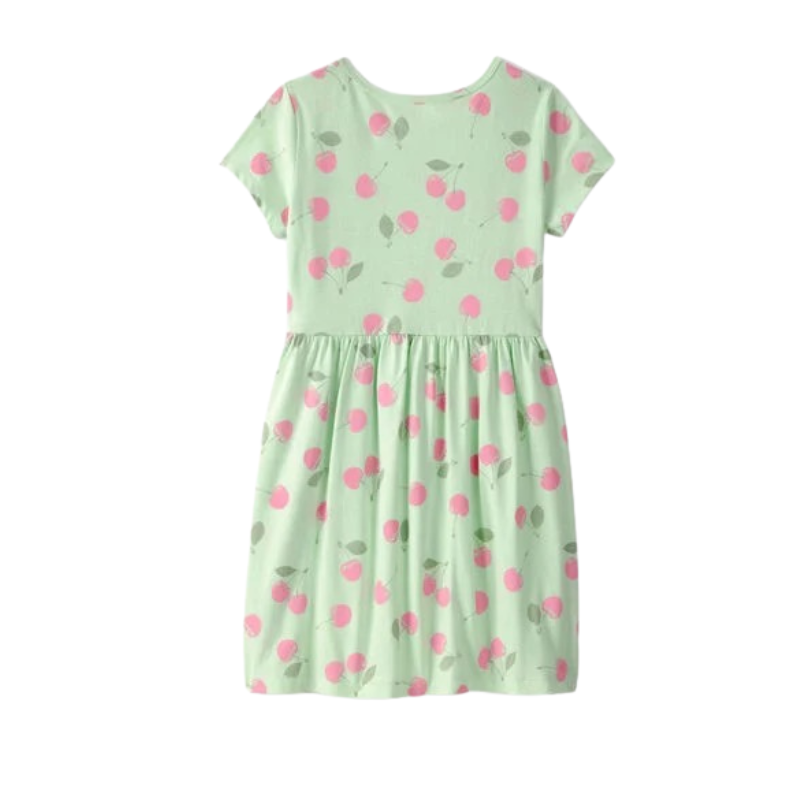 Vestido manga corta estampado cerezas