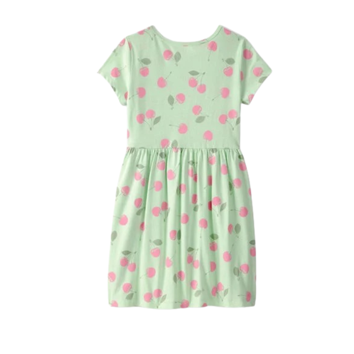 Vestido manga corta estampado cerezas