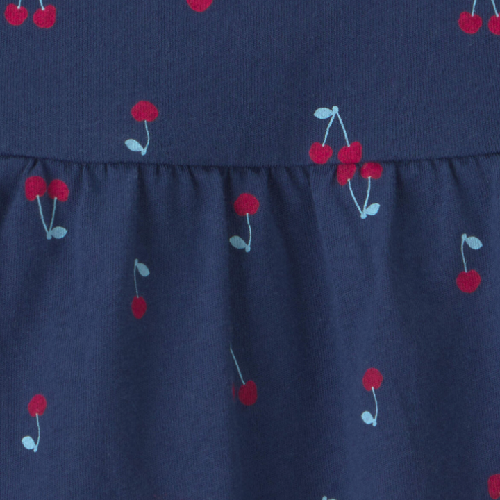 Vestido tipo body de cerezas para bebita