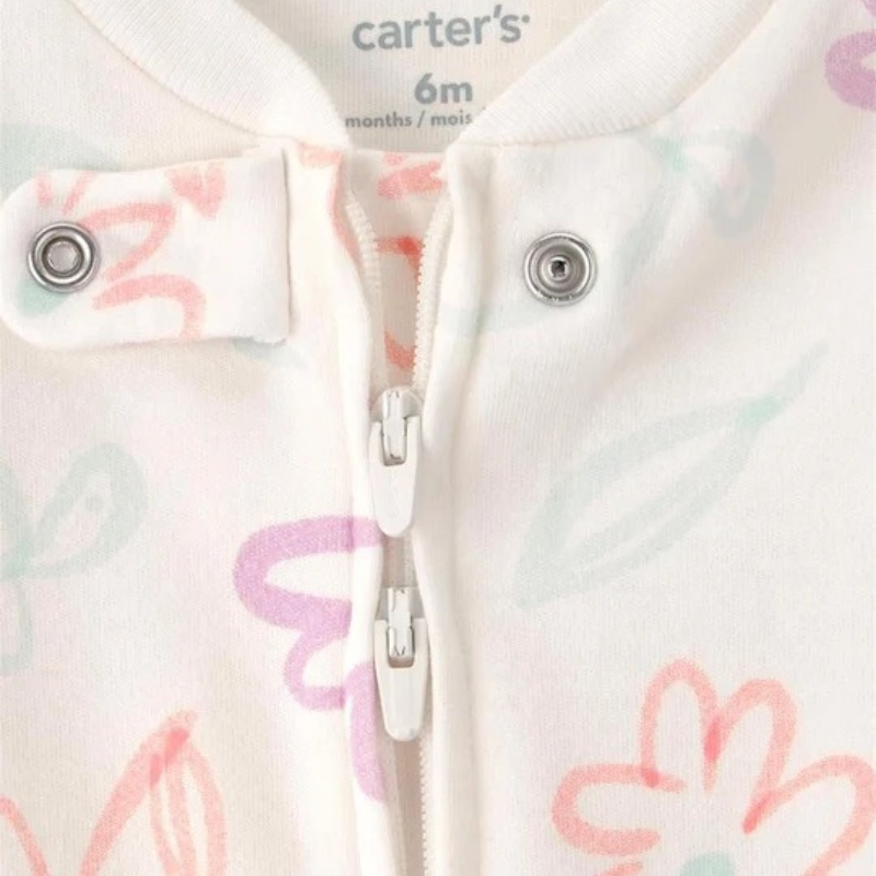 Pijama 1 pieza estampada con cierre doble vía para bebé