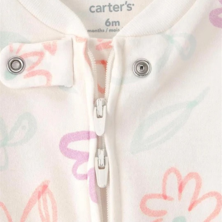 Pijama 1 pieza estampada con cierre doble vía para bebé