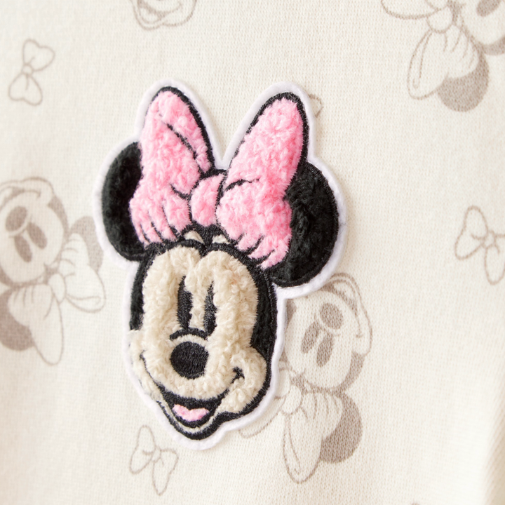 Sudadera suave con diseño Minnie en tono crema
