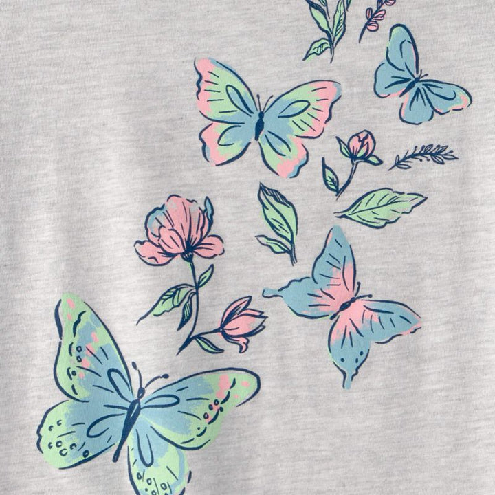 Camiseta con estampado de mariposas para niña