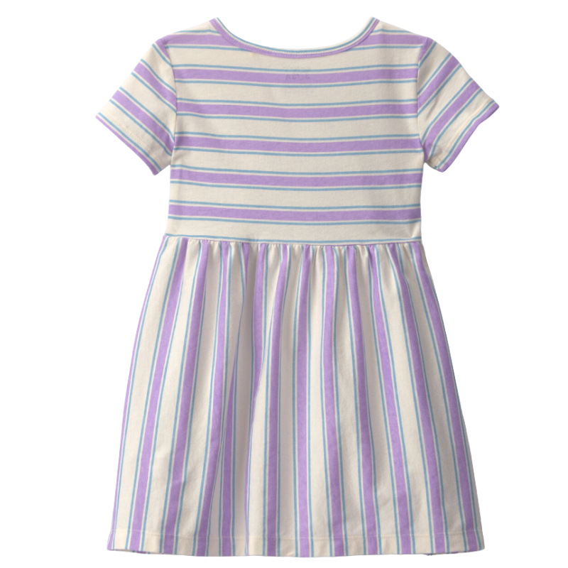 Vestido de rayas lila para niña