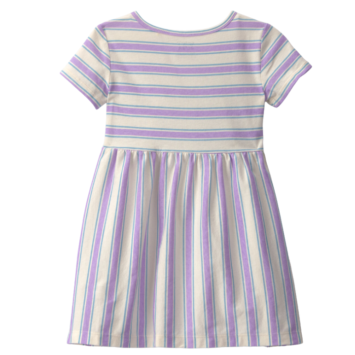 Vestido de rayas lila para niña