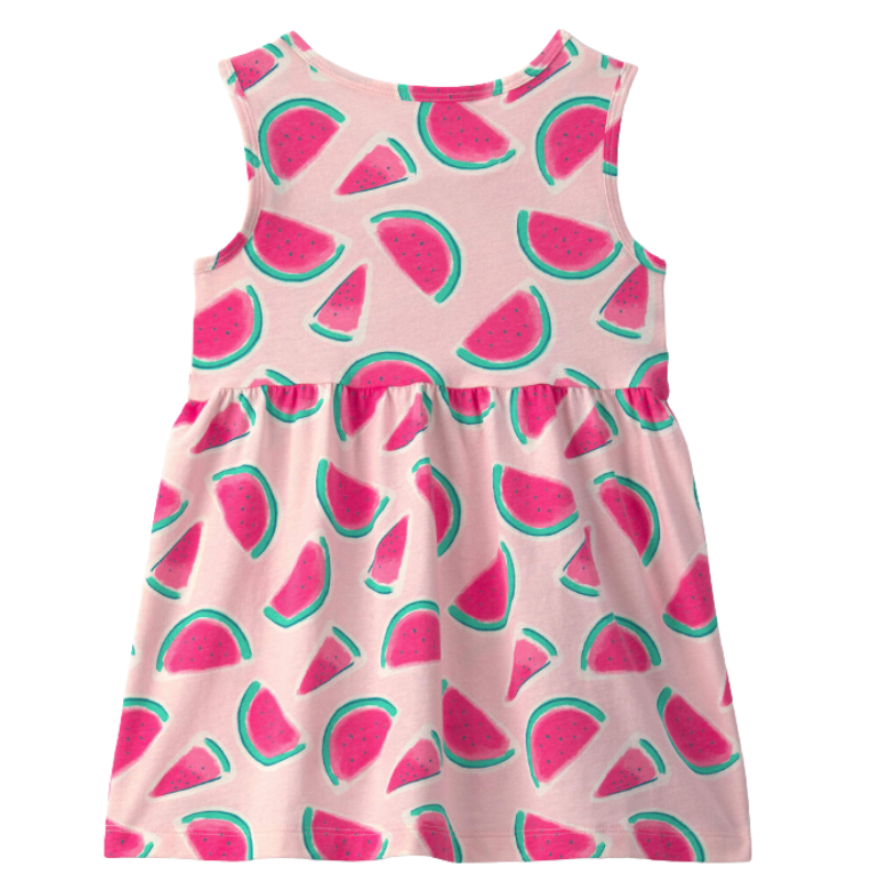Vestido de sandías rosado para niña