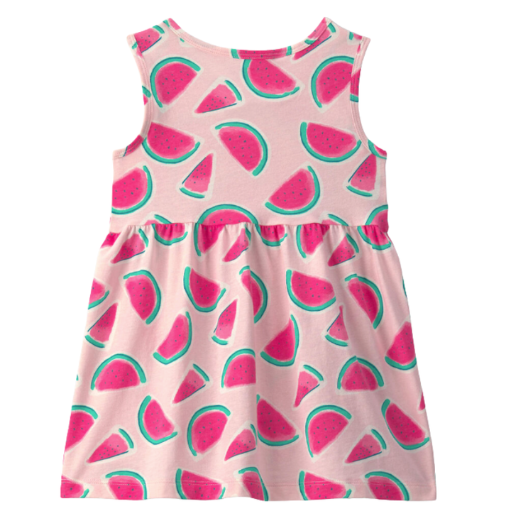 Vestido de sandías rosado para niña