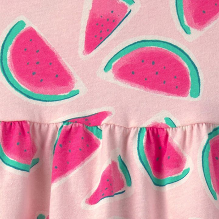 Vestido de sandías rosado para niña