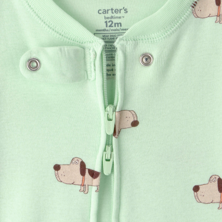 Pijama enteriza perritos verde menta para bebé 🐶💚