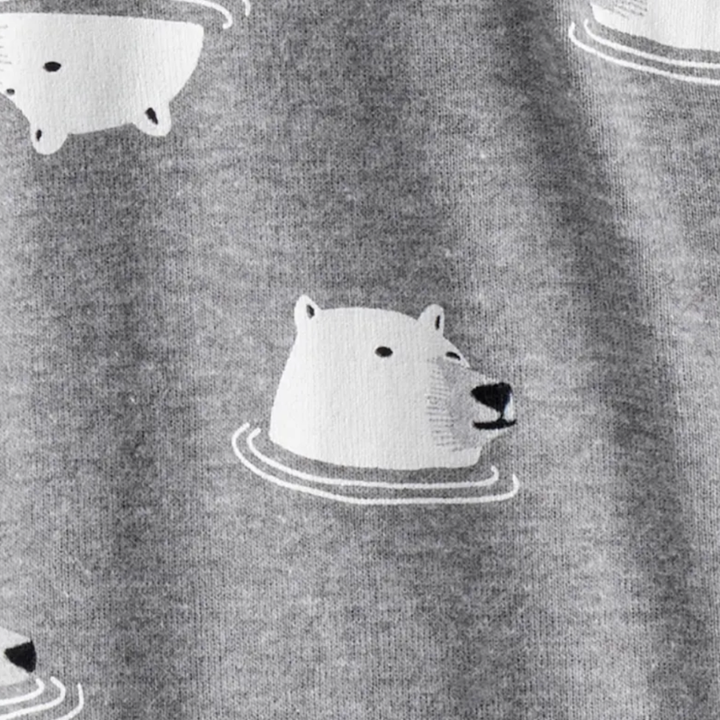 Pijama de 1 pieza  y estampado de osos polares para bebé