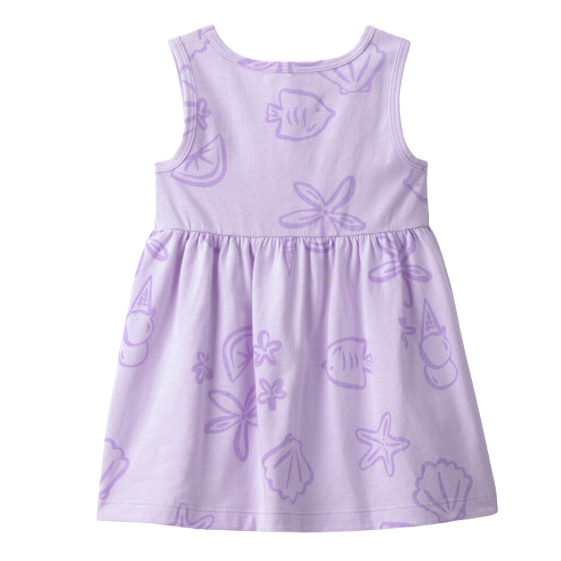 Vestido de animalitos marinos lila para bebita