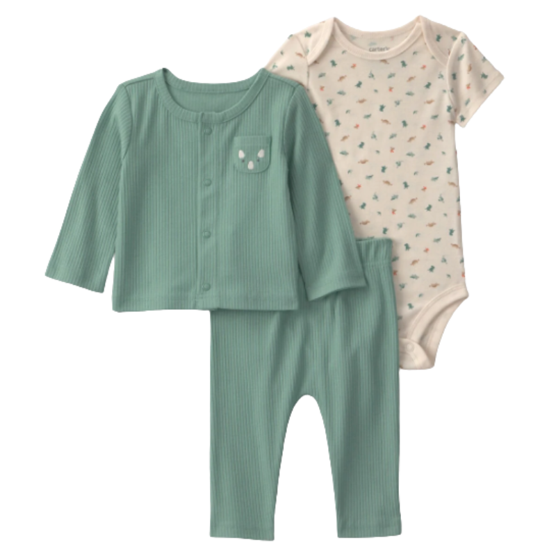Conjunto 3 piezas de dinosaurios para bebito