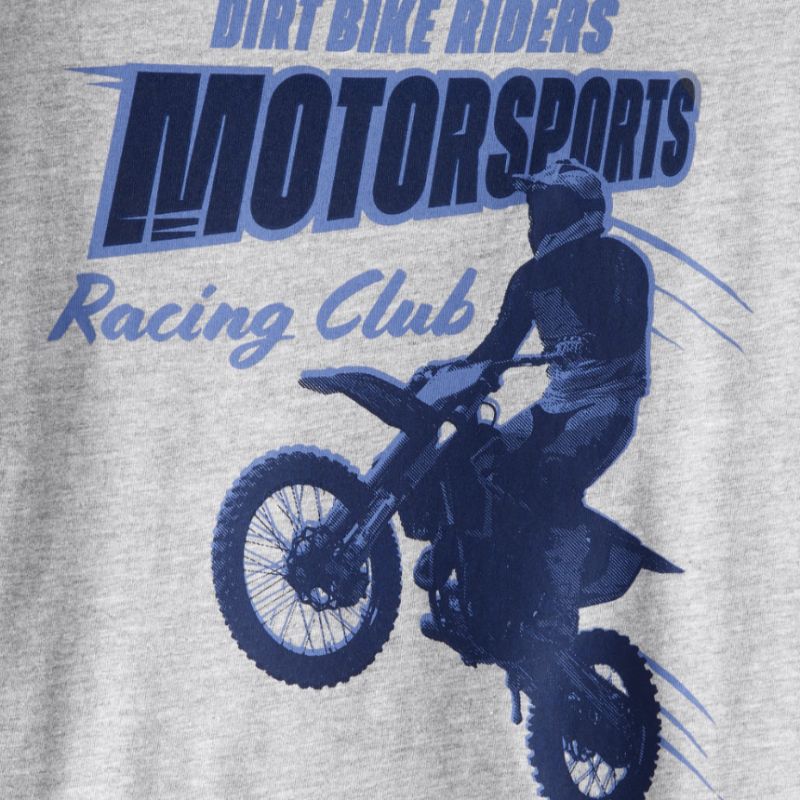 Camiseta de manga larga con estampado de motocicleta para niño