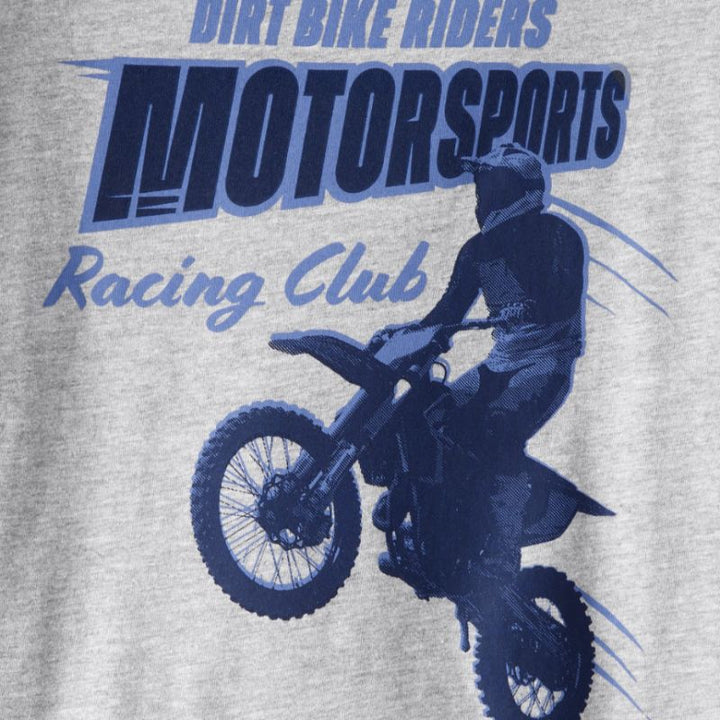 Camiseta de manga larga con estampado de motocicleta para niño