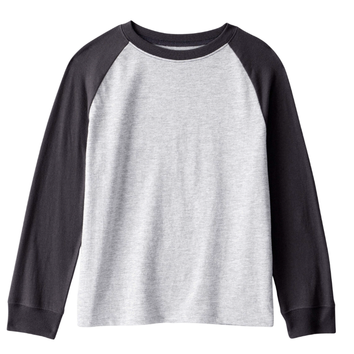 Camiseta manga larga gris con mangas negro para niño