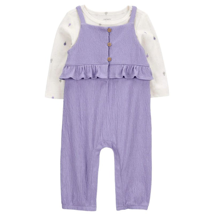 Conjunto de 2 piezas para bebé con overol y blusa de manga larga