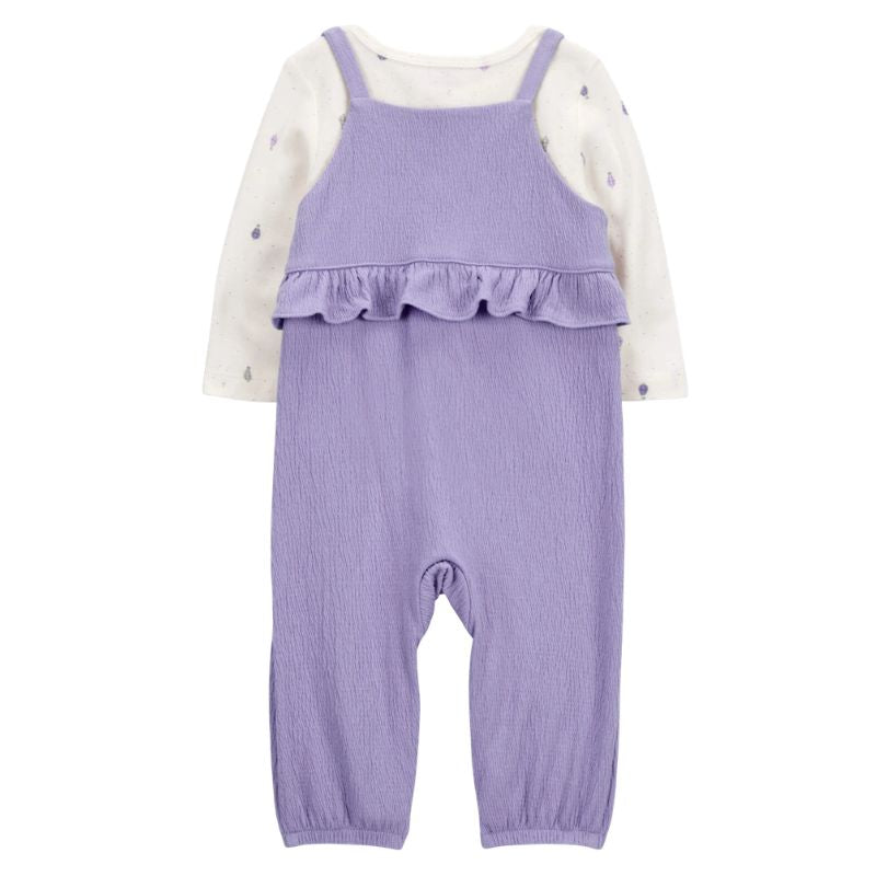 Conjunto de 2 piezas para bebé con overol y blusa de manga larga