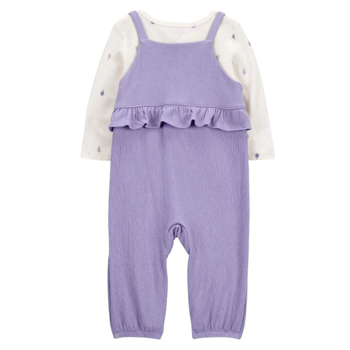 Conjunto de 2 piezas para bebé con overol y blusa de manga larga