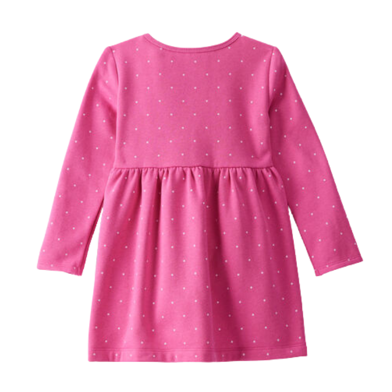 Vestido manga larga con puntos para niña