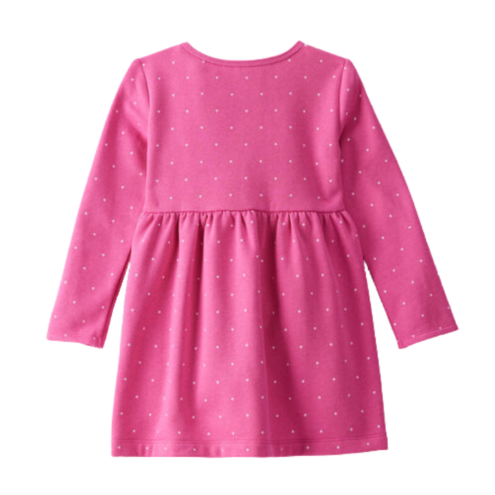 Vestido manga larga con puntos para niña