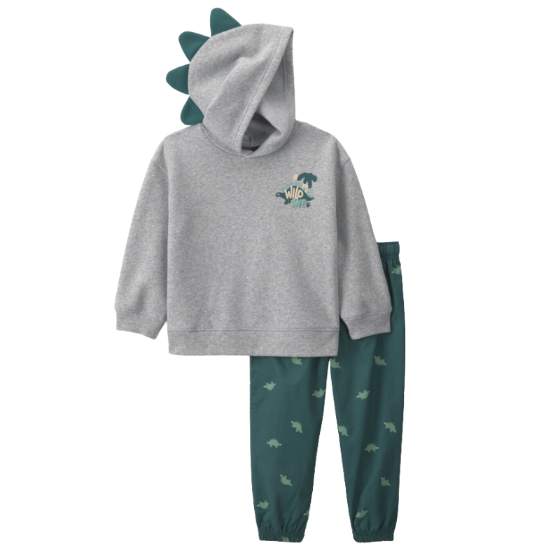 Conjunto 2 piezas con pull over de dinosaurio y pantalón verde