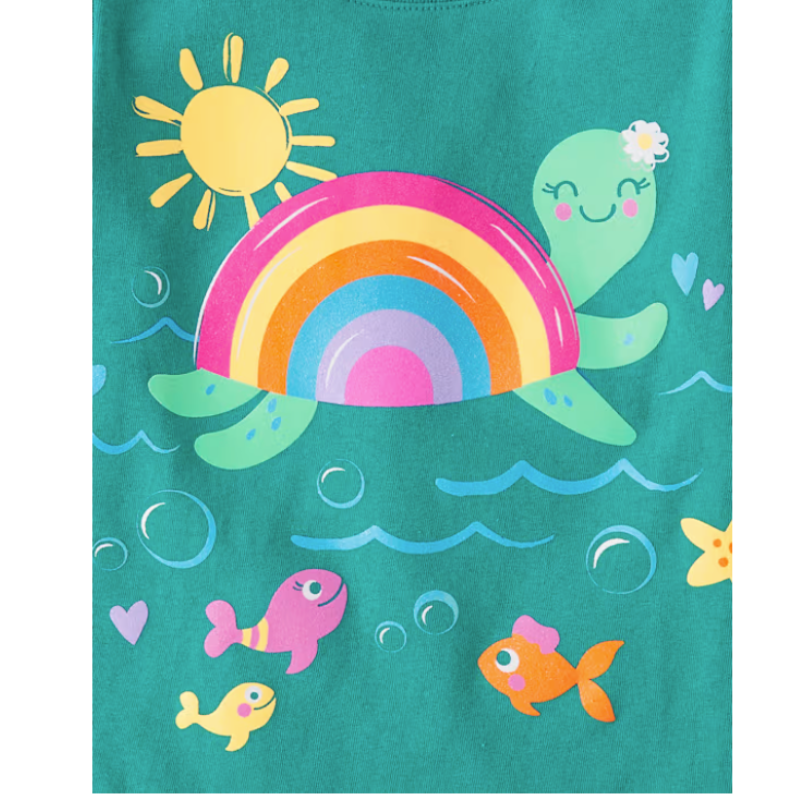 Blusa con tortuga arcoiris