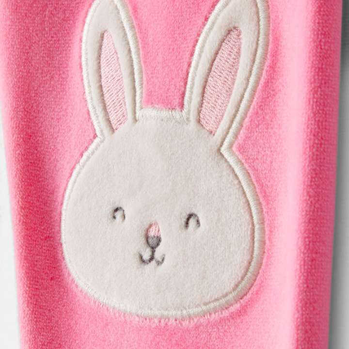 Pijama rosada tela afelpada suave con conejitos  🐰💗