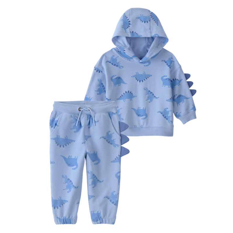 Conjunto de 2 piezas con hoodie y jogger de dinosaurios para niño