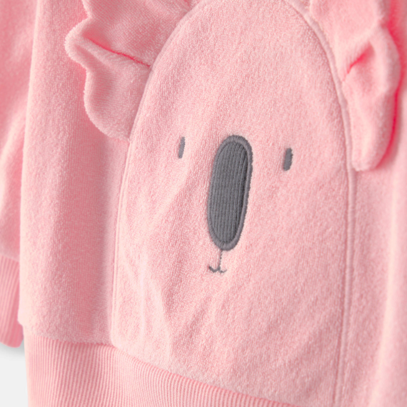 Blusa afelpada con diseño de koala para bebita