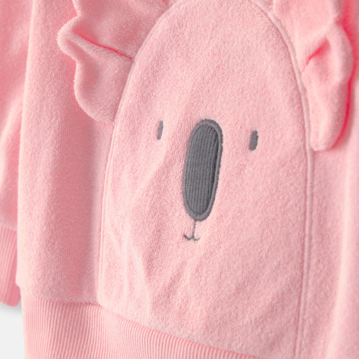Blusa afelpada con diseño de koala para bebita