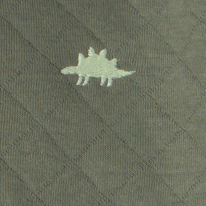 Conjunto 3 piezas dinosaurios con abrigo y pantalón verde