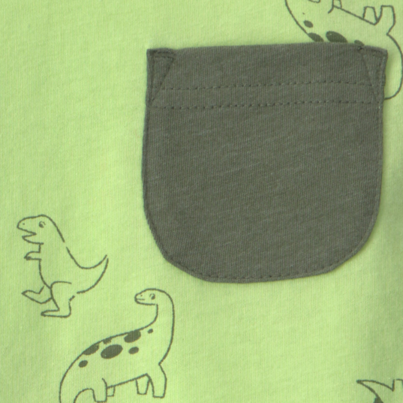 Conjunto 2 piezas camiseta de dinosaurios y short verde
