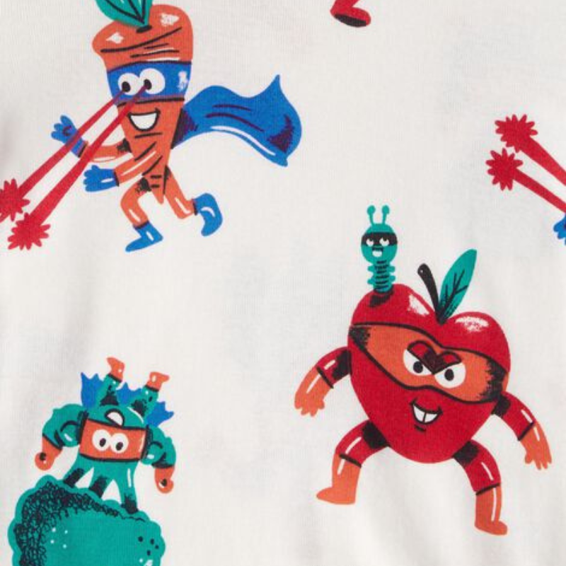 Pijama de 4 piezas de algodón para niño